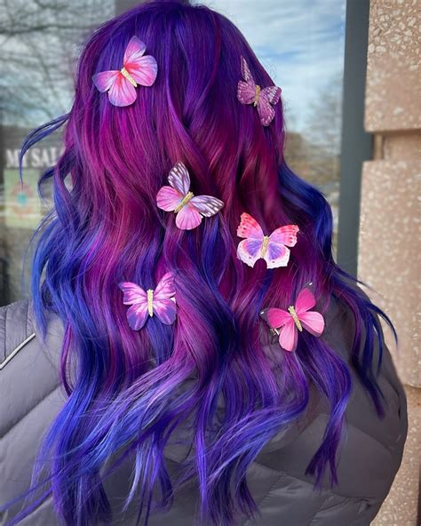 galaxy pink and purple hair